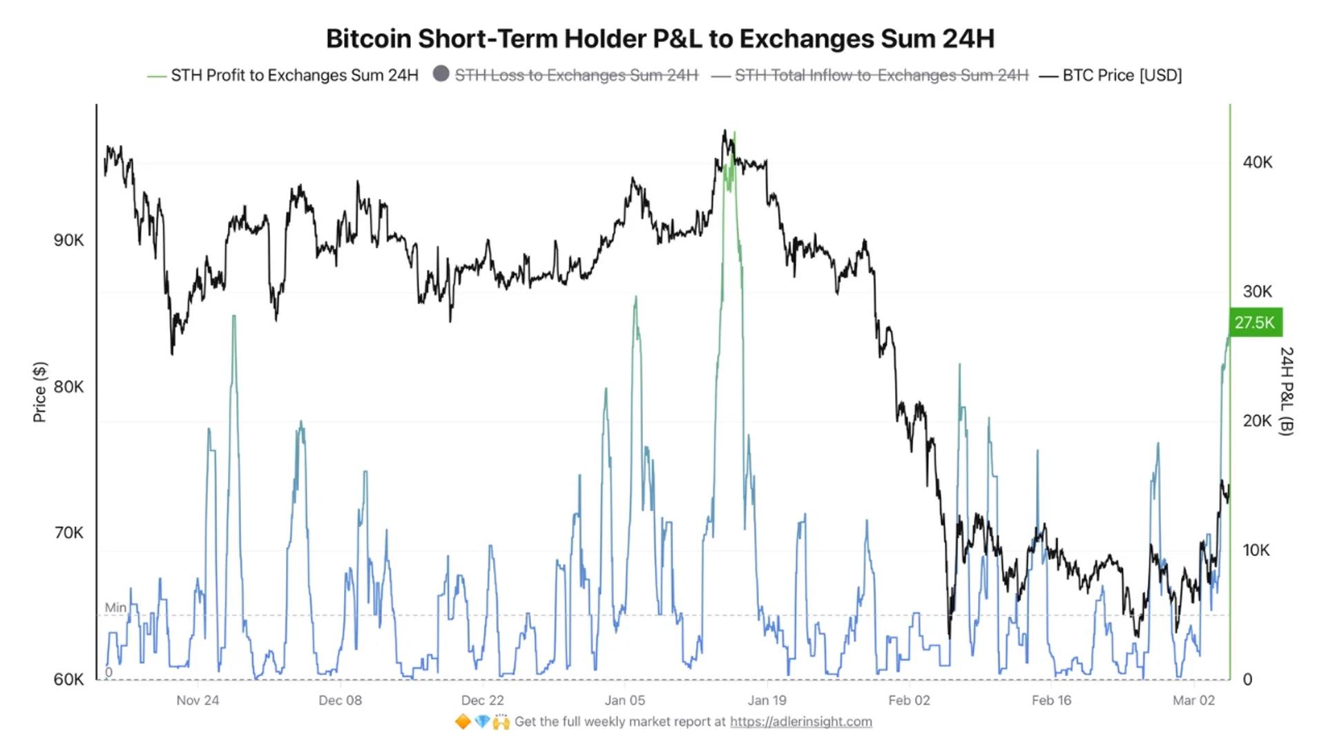 Bitcoin Investors Quickly Liquidate Holdings Following Brief Surge to $74,000